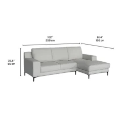 Sectional with Right-Side Chaise and Ottoman - BEIGE Clearance