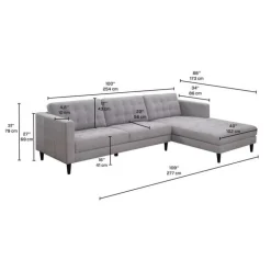 Sectional with Right-Side Chaise - Grey Discount