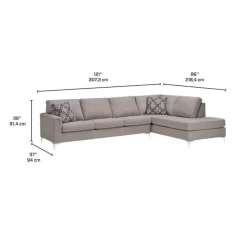 Sofa By Fancy Sectional with Right-Side Chaise Greige Outlet