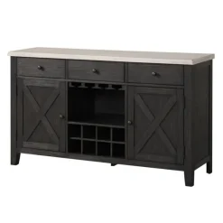 Server with 3 Drawers Light Grey Discount