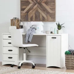 Meubles South Shore Sewing Craft Table And Storage - South Shore White