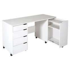 Meubles South Shore Sewing Craft Table On Wheels - South Shore White New