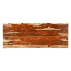 Sheesham Wood Dining Table - 120" x 40" SHEESHAM & BLACK METAL BASE