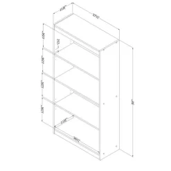 Meubles South Shore 4-Shelf Bookcase - South Shore Gray Oak Clearance