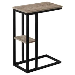 Monarch Side table / c table - 1 storage shelf / rectangular - 25"h - /blac - Dark Taupe Discount