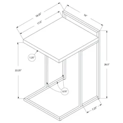 Monarch Side table / c table - thick-panel top / wide / rectangular - 25