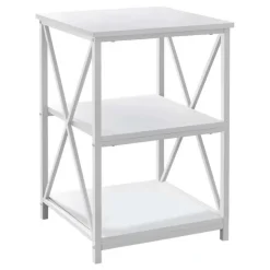 Monarch Side table / nightstand - 3 tiers / 2 shelves / square - 26