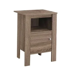 Monarch Side table / nightstand - open shelf / storage cabinet / rectangular / square - Dark Taupe Best