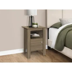 Monarch Side table / nightstand - open shelf / storage cabinet / rectangular / square - Dark Taupe Best