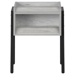 Monarch Side table / nightstand - tray top / 1 storage cubby / rectangular - 23"h - g - Grey Sale