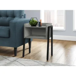 Monarch Side table / nightstand - tray top / 1 storage cubby / rectangular - 23"h - g - Grey Sale