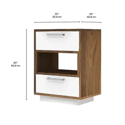 MEQ Side Table - White and Walnut White/Walnut Sale