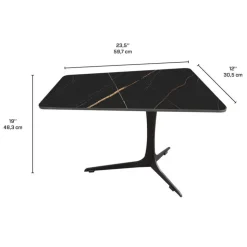 Sintered Stone End Table Black