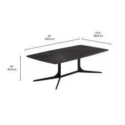 Sintered Stone Rectangular Coffee Table Black New