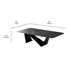 Sintered Stone Rectangular Coffee Table Black Online