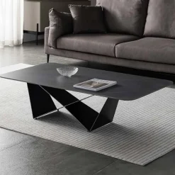 Sintered Stone Rectangular Coffee Table Black Online