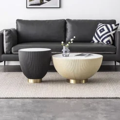 Sintered Stone Side Table Beige Hot