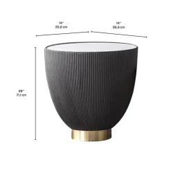 Sintered Stone Side Table Beige Hot