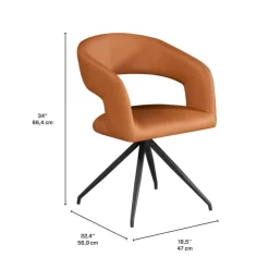 Sintered Stone Table and 6 Kitchen Armchairs - Pumpkin Orange Grey/White/Black/Tan Discount