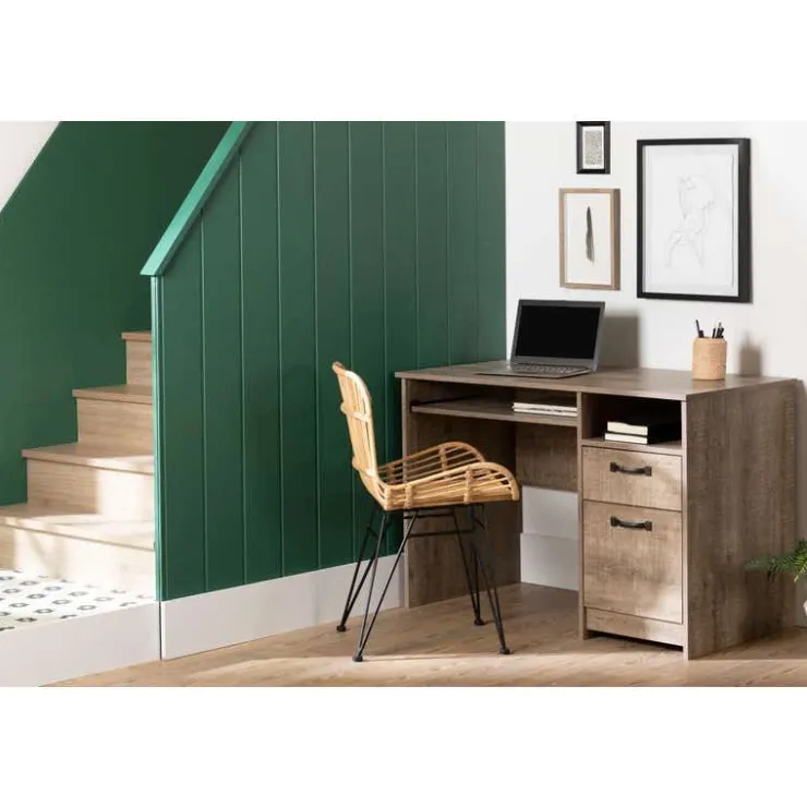 Meubles South Shore Small Computer Desk - South Shore WEATHERED OAK