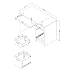 Meubles South Shore Small Computer Desk - South Shore GRAY OAK Hot