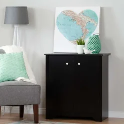 Meubles South Shore Small 2-Door Storage Cabinet - South Shore PURE BLACK Outlet