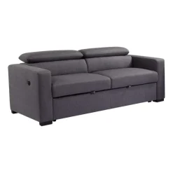 Sofa Bed with USB Port and Adjustable Headrests Grey Sale