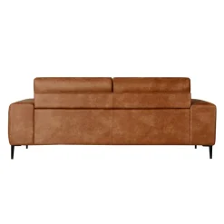 Sofa with Deep Seats and Square Armrests Brown