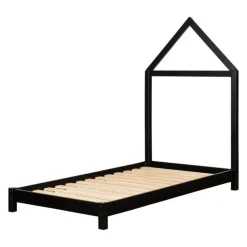 Meubles South Shore Solid Wood Bed With House Frame Headboard 39'' - South Shore Matte Black Clearance