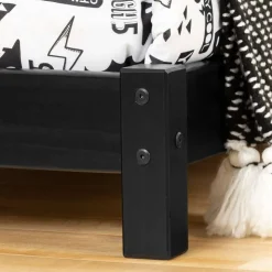Meubles South Shore Solid Wood Bed With House Frame Headboard 39'' - South Shore Matte Black Clearance