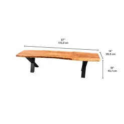 Solid Wood Bench - 67" Acacia Best