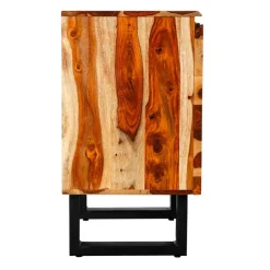 Solid Wood Buffet Natural sheesham and black metal New