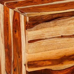 Solid Wood Buffet Natural sheesham and black metal New