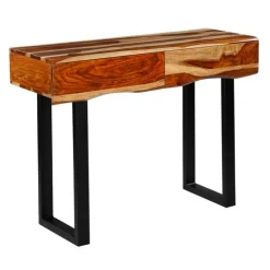 Solid Wood Console Table Natural sheesham and black metal Discount
