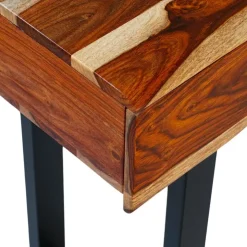 Solid Wood Console Table Natural sheesham and black metal Discount