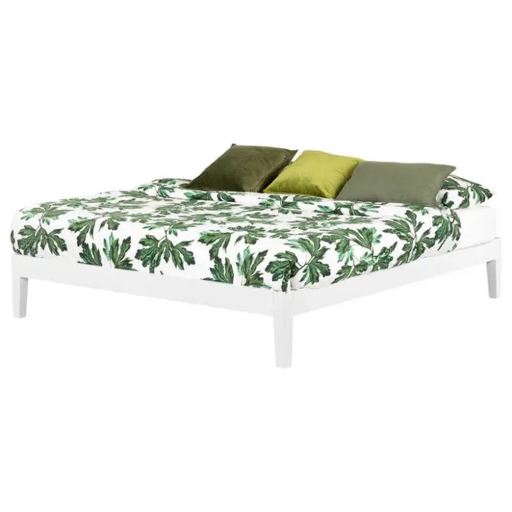 Meubles South Shore Solid Wood King Platform Bed (78") - South Shore White Outlet