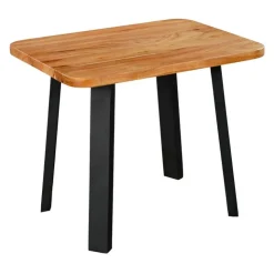 Solid Wood Side Table Acacia natural and black metal Online