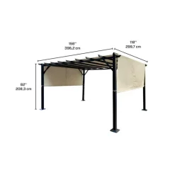 Steel Pergola 10' x 13' - Beige Beige / Black Discount