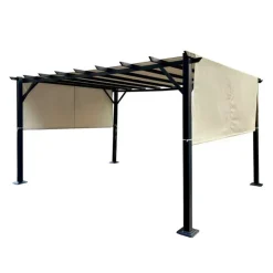 Steel Pergola 10' x 13' - Beige Beige / Black Discount
