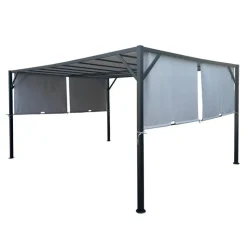 Steel Pergola 10' x 13' - Grey Light Grey / Black New