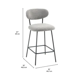 Stools (Set of 2) - Grey Light Grey Discount
