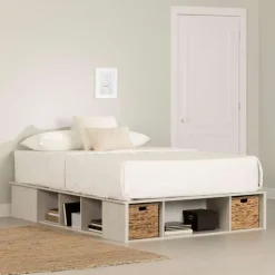 Meubles South Shore Storage Bed with Baskets (54") - South Shore WINTER OAK Clearance