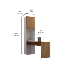 Storage Unit with Desk - Brown New