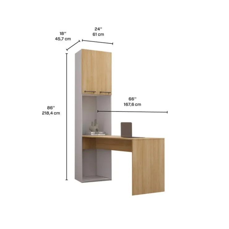 Storage Unit with Desk - Natural Best
