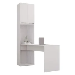 Storage Unit with Desk - White Discount