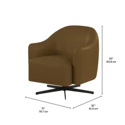 Swivel Accent Armchair - Caramel New