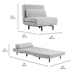 Swivel Armchair Bed - Grey Discount