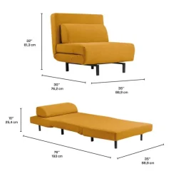 Swivel Armchair Bed - Yellow Discount