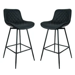 Swivel Barstools (Set of 2) Black Hot