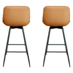 Swivel Barstools (Set of 2) Tan / Orange Discount